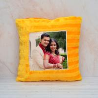 Personalized Yellow Textured Pillow 