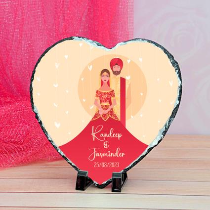 Personalized Wedding Heart Photo Rock Personalized Wedding Heart Photo Rock