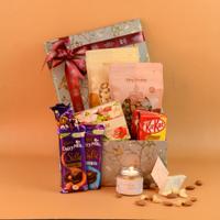 Candle, Sweets and Dry Fruits Box