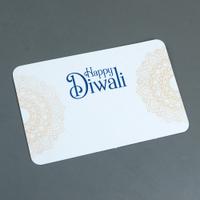 White Happy Diwali Card