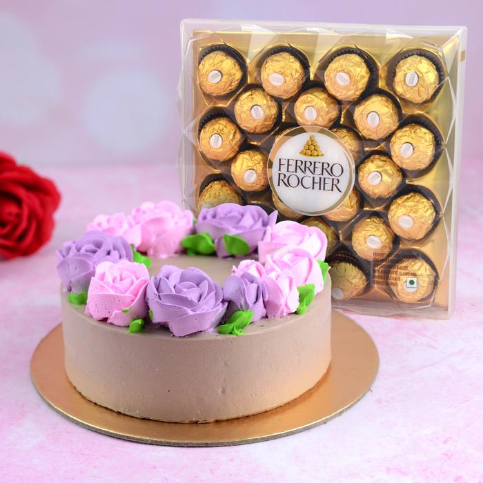 Floral Chocolate Cake & Ferrero Rocher