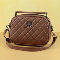 Brown Quilted Sling Bag