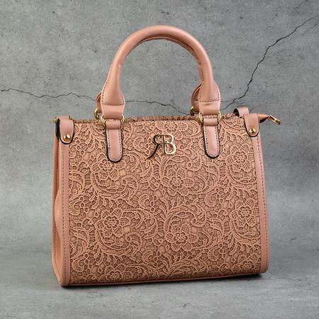 Dusty Pink Lace Handbag