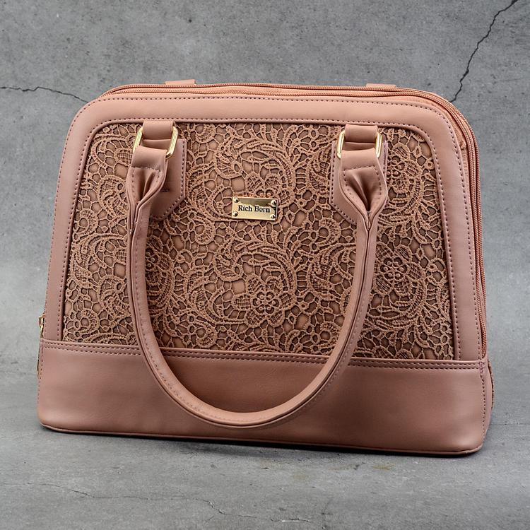Dusty Pink Lace Handbag