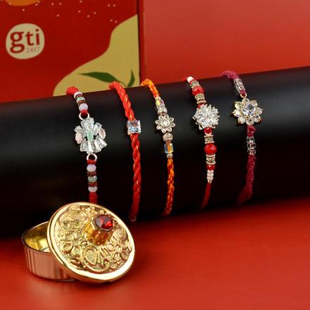 Glittering Stones Rakhi Set