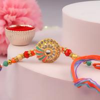 Blooms Design on Shield Rakhi