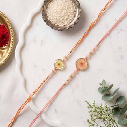 Floral Resin Rakhi Set