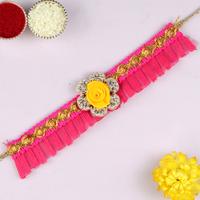 Pleats in Pink Floral Rakhi