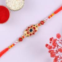 Mirror in Red Pattern Rakhi