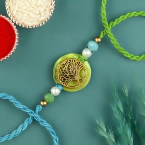 Blue and Green Tree of Life Rakhi