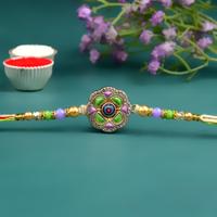 Green Lilac Medallion Rakhi