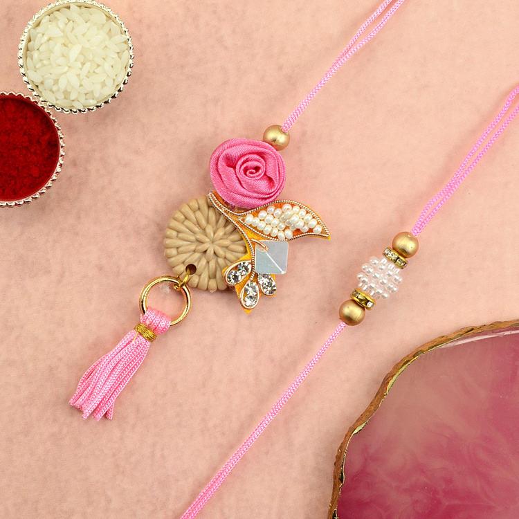 Petite Pink Rakhi with Lumba