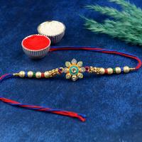 Peacock Feather Flower Rakhi