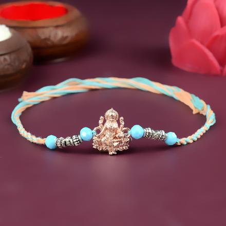 Laxmiji in Rose Gold Rakhi