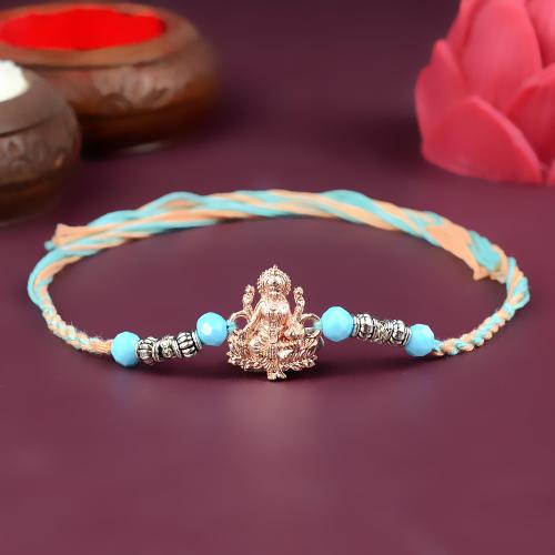 Laxmiji in Rose Gold Rakhi