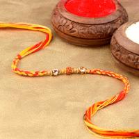 Rudraksh Stones Twisted Dori Rakhi