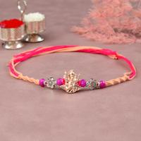 Rose Gold Ganesh on Shankh Rakhi