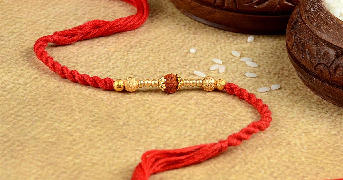 Elegant Single Rudraksh Rakhi | Rudraksh Rakhi