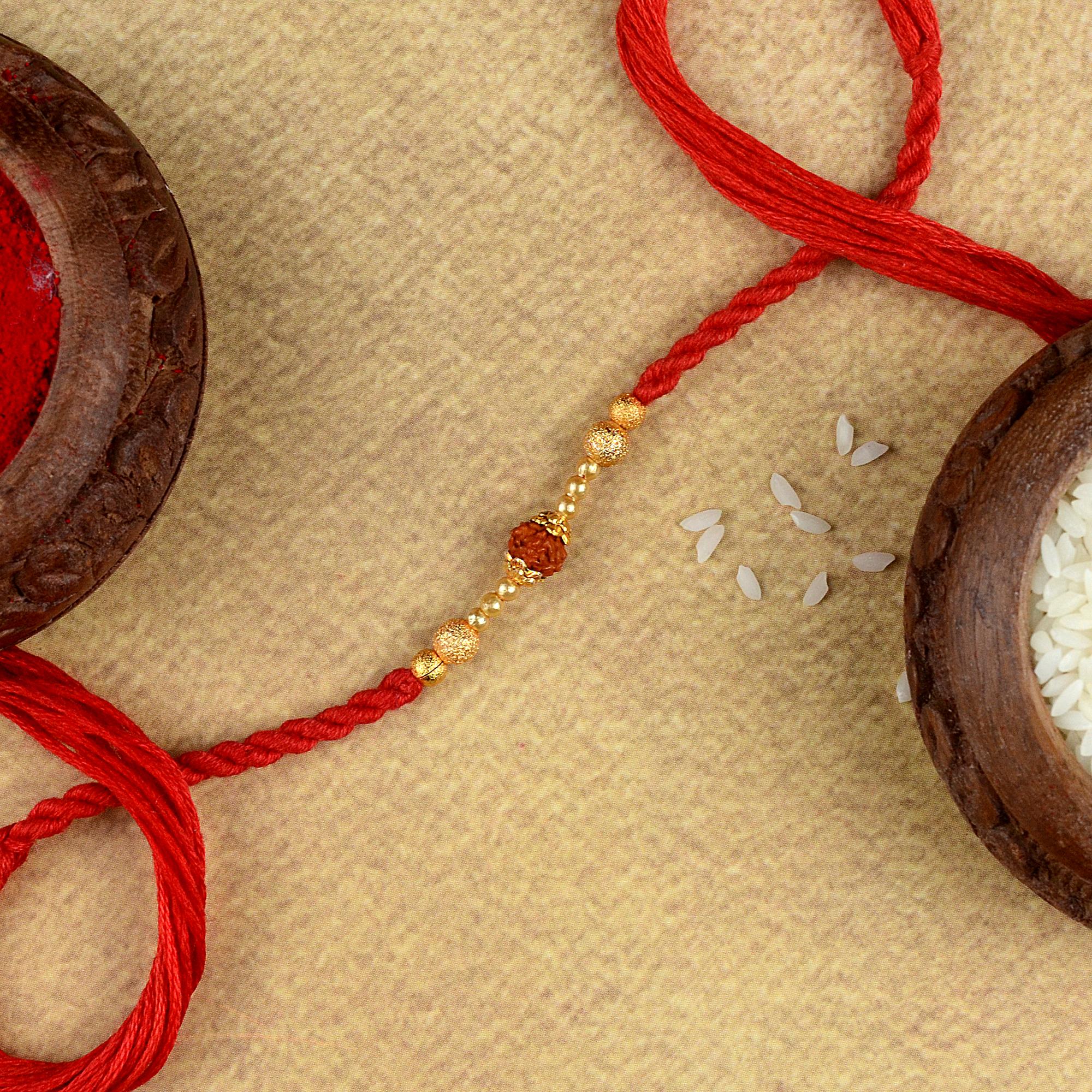 Elegant Single Rudraksh Rakhi | Rudraksh Rakhi