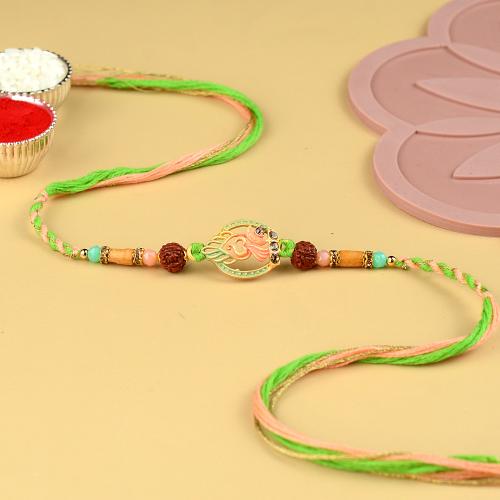 Orange Om with a Cape Rakhi