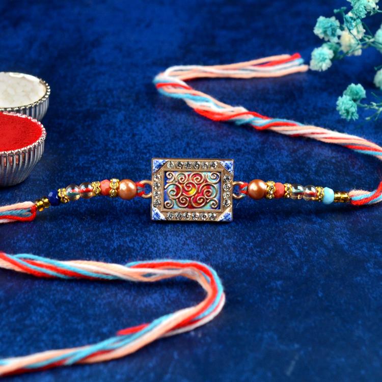 Color Spirals in Rectangle Rakhi