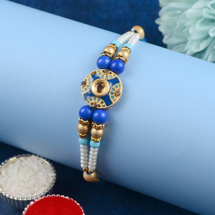 Globular Royal Blue Rakhi