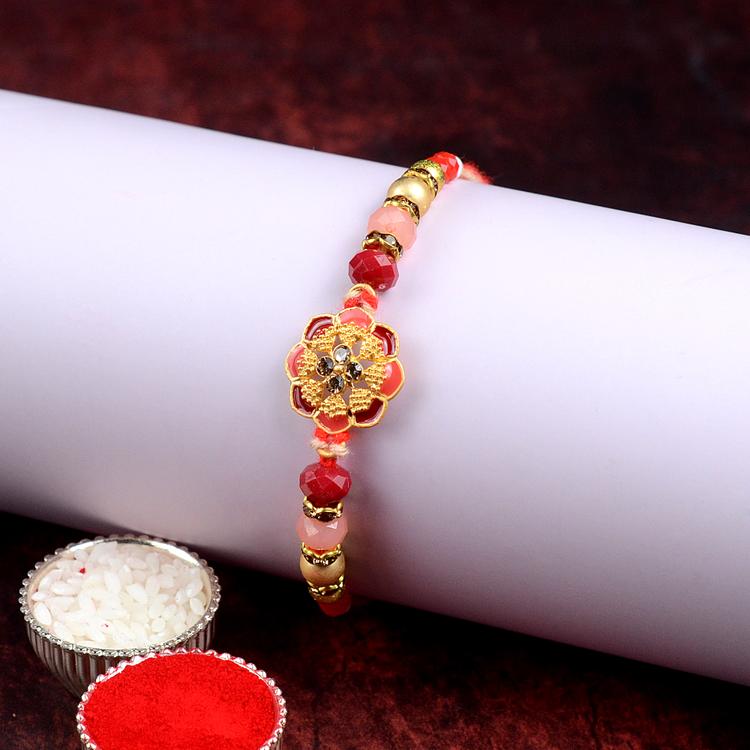 Warm Tonal Flowers Rakhi