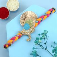 Zardosi on Colored Braids Rakhi