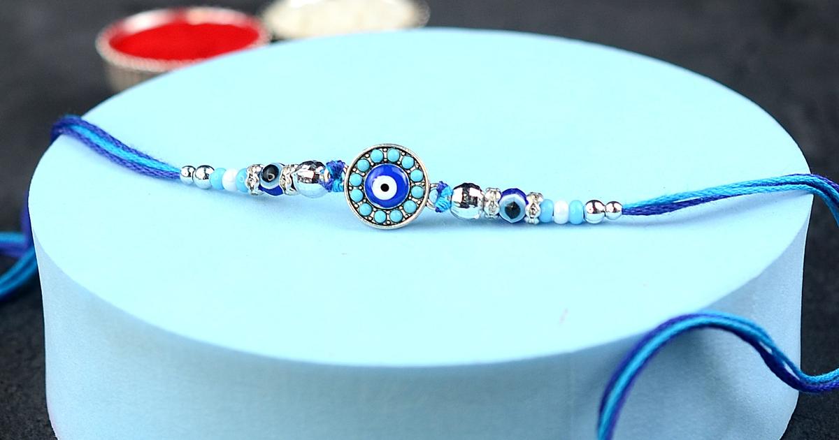 Pleasant Single Bead Evil Eye Rakhi | Evil Eye Rakhi