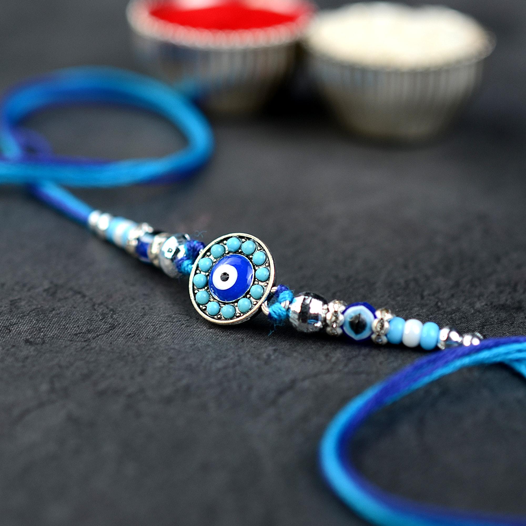 Pleasant Single Bead Evil Eye Rakhi | Evil Eye Rakhi