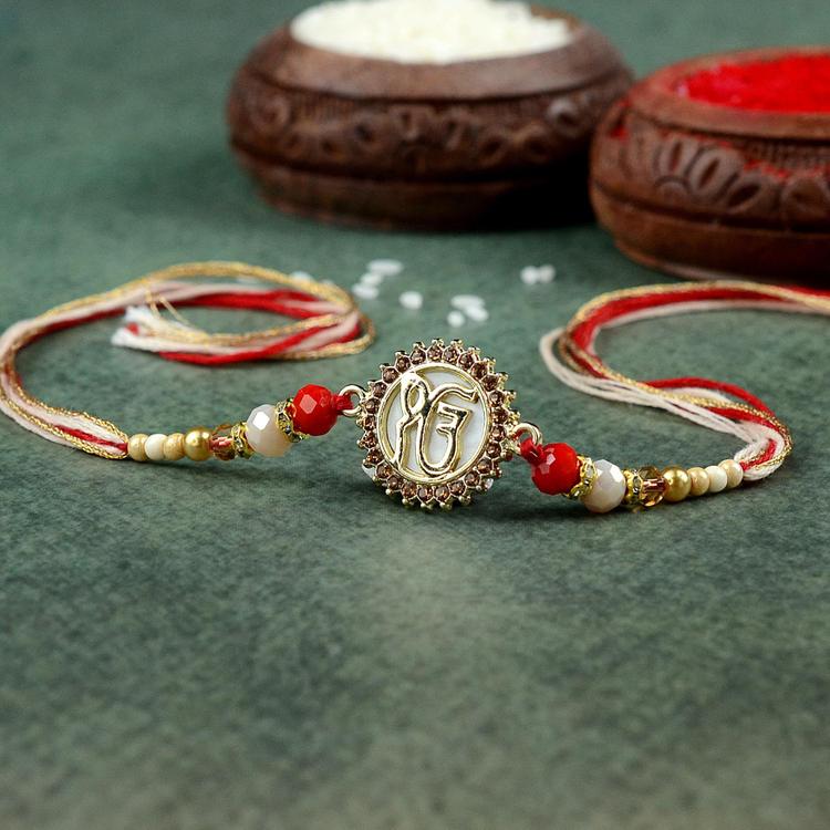 Shining Ik Onkar Round Rakhi