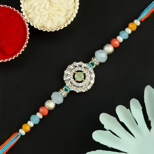 Artistic Perfection in Stones Rakhi