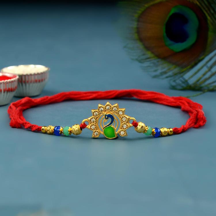 Stylish Painted Peacock Rakhi