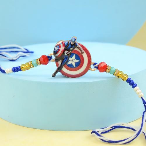 Capt America in action Kids Rakhi