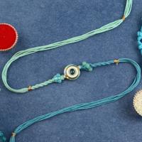 Iridescent Evil Eye Teal Rakhi