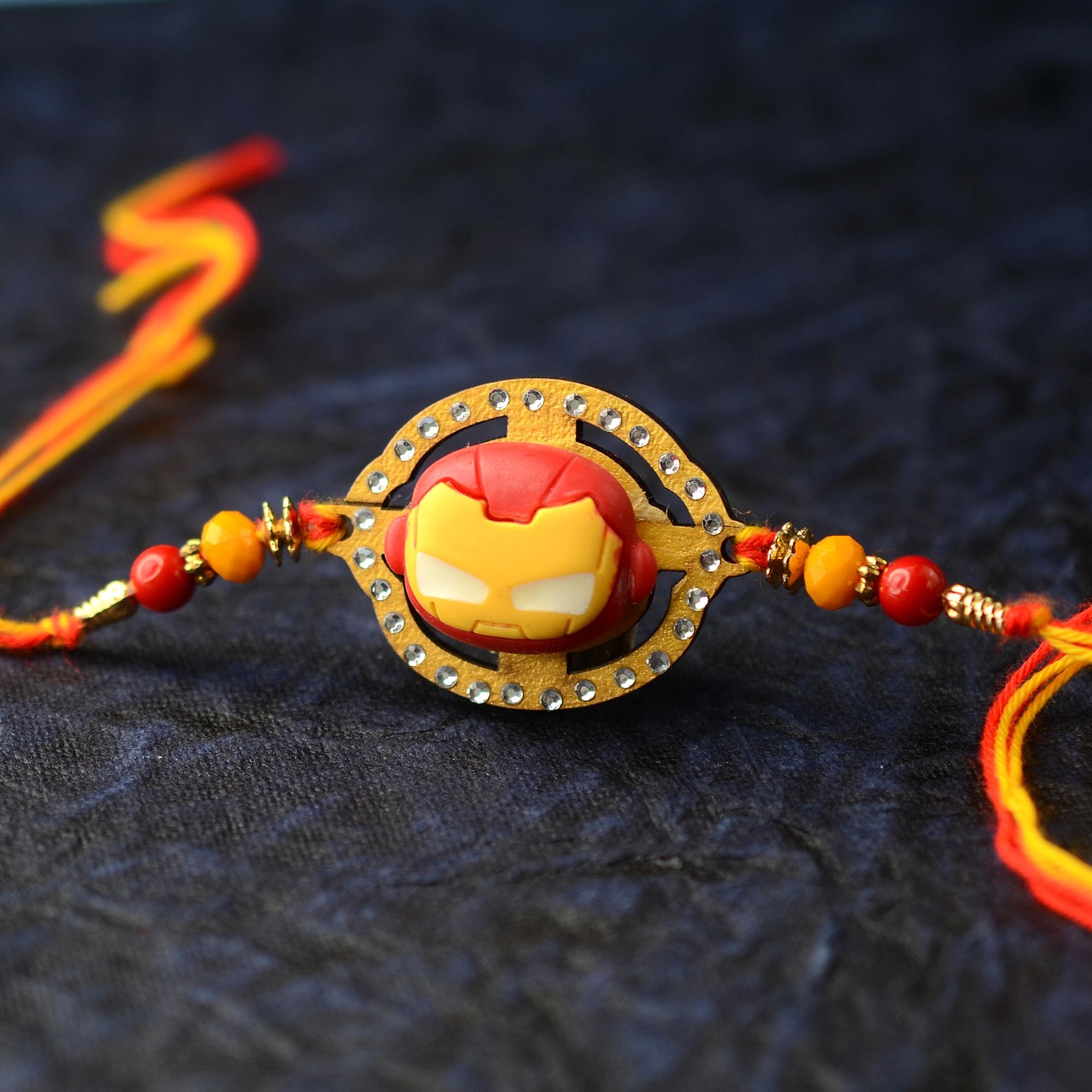 Kizzi Kids Rakhi Set Of 2 - Ironman & Captain America Superhero Rakhis With Greeting Card - View #12
