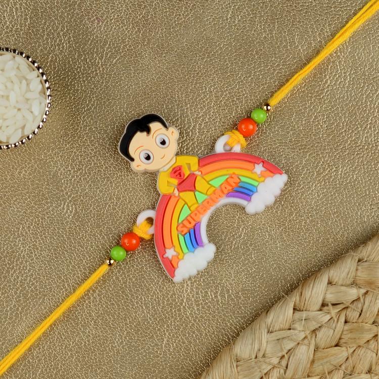 Superman on Rainbow Kids Rakhi
