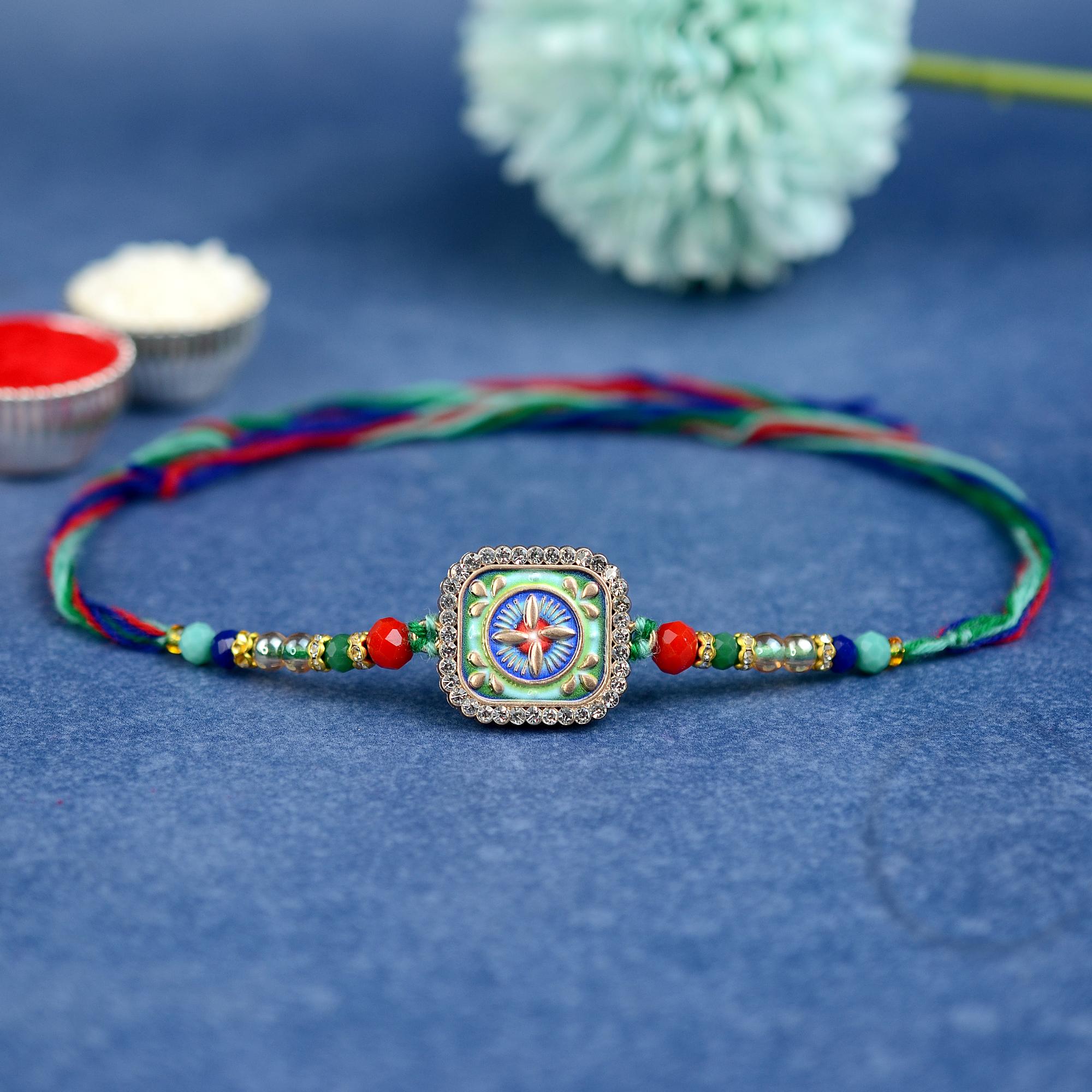 Square Rakhi Colorama Curved Square Rakhi | Designer Rakhi