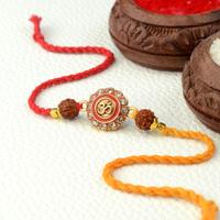 Om Red Shell Rakhi