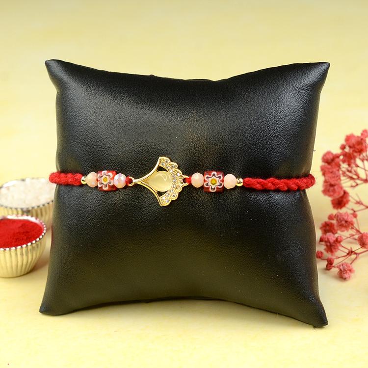 Cloudy Pearl Pendant Rakhi