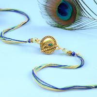 Feather and Flute Krishna Rakhi