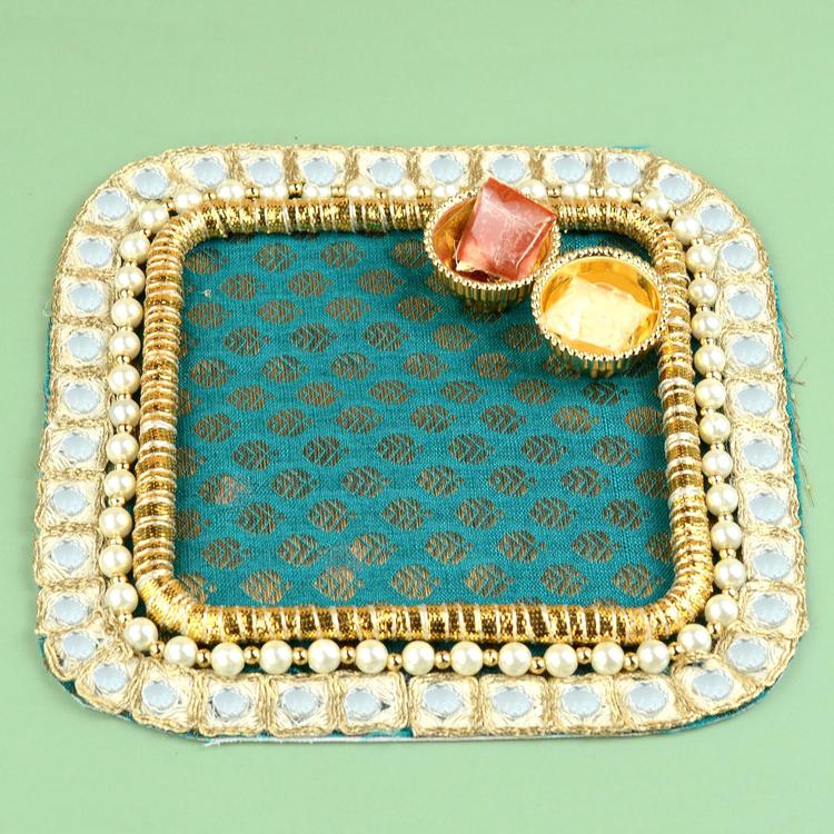 4 Inch Rolli Chawal Tray Green