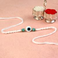 Evil Eye in White Dori Rakhi