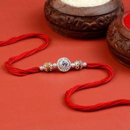 Large AD in Round Pendant Rakhi