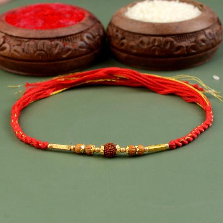Solo Rudraksh Red Dori Rakhi
