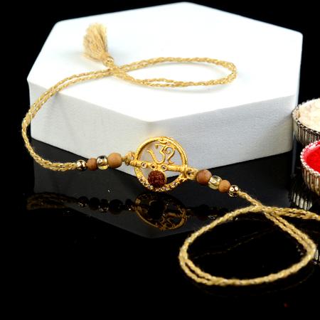 Rudraksh Om Flute Rakhi