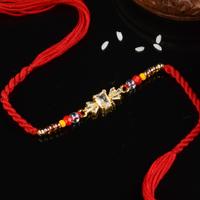 Clear Quartz Red Dori Rakhi