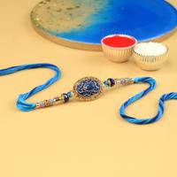 Royal Blue Oval Shield Rakhi