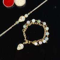 Baroque Pearl Rakhi with Lumba