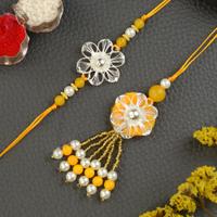 Pure Silver Floral Rakhi Lumba